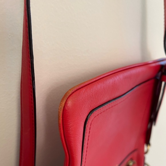 Coach Red Leather Crossbody Bag with Gold Hardware - Picture 7 of 9